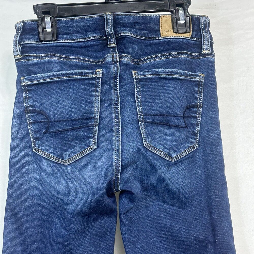 American Eagle Women's Next Level Stretch Hi-Rise Jegging Size 00 Distressed - Picture 6 of 10